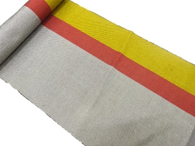 JAPANESE KIMONO / ANTIQUE STRIPED WOVEN EIGHT-SIDED OBI BOLT